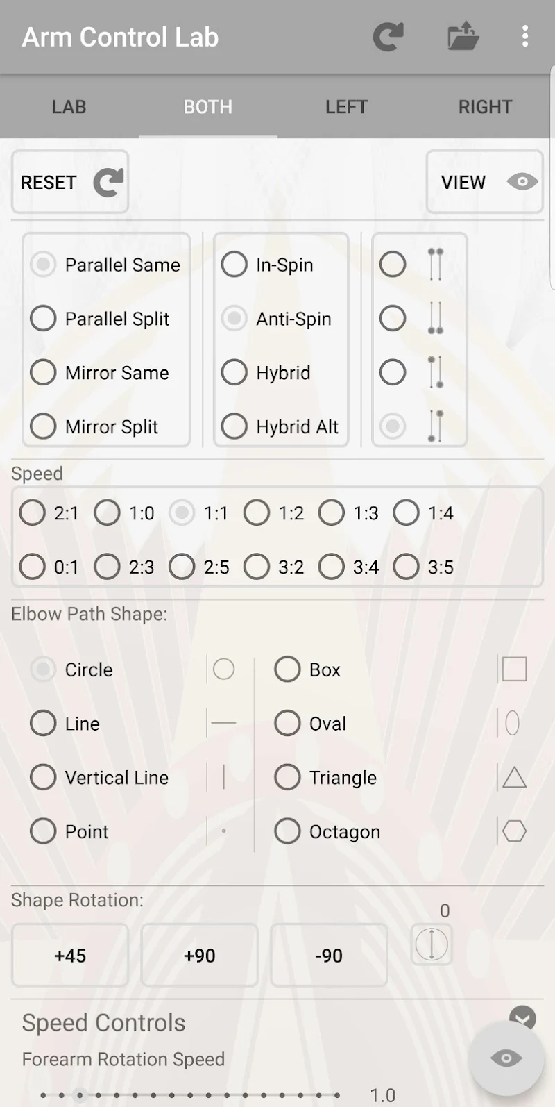 Screenshot of the Arm Control Tutting Lab Android app, from its Google Play listing